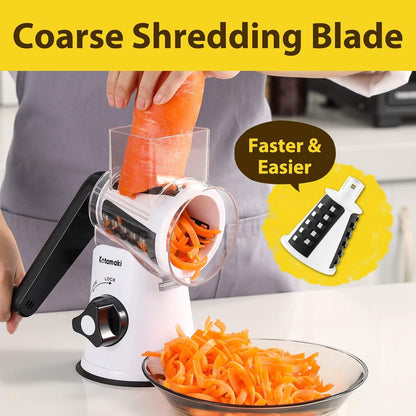 Rotary Vegetable Grater, Food Shredder Vegetable Grater for Kitchen, Dishwasher Safe Kitchen Grater and Vegetable Slicer for Cucumber, Zucchini, Carrot, Potato, Etc